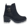 Botines con Hebilla Ante Negro #900
