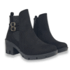 Botines con Hebilla Ante Negro #900