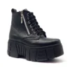 Botas De Plataforma Con Cierre Vinipiel Negro #3000