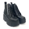 Botas De Plataforma Con Cierre Vinipiel Negro #3000