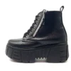 Botas De Plataforma Con Cierre Vinipiel Negro #3000