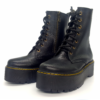 Botas De Plataforma Con Cierre Cobrizo Vinipiel Negro #400