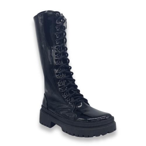 Botas Largas Charol Negro #903