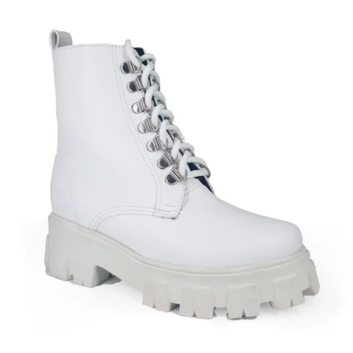 Botas De Plataforma Vinipiel Blanco #500