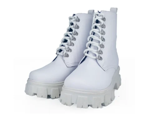 Botas De Plataforma Vinipiel Blanco #500