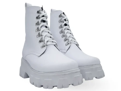 Botas De Plataforma Vinipiel Blanco #500