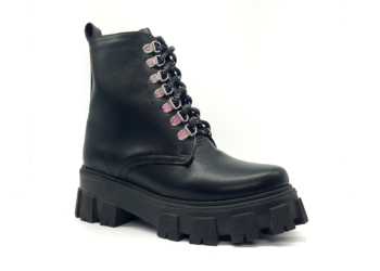 Botas De Plataforma Vinipiel Negro #500