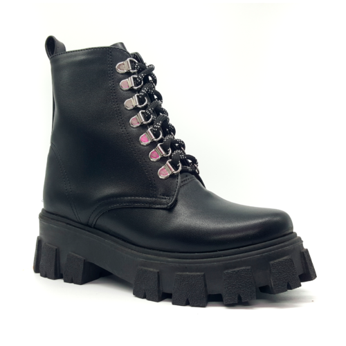 Botas De Plataforma Vinipiel Negro #500