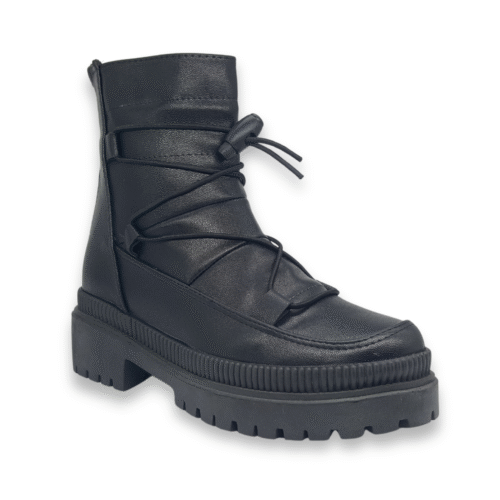 Botas Con Lazos Vinipiel Negro #800